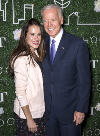 NEW YORK, NY - FEBRUARY 07: Livelihood founder Ashley Biden and Vice President Joe Biden attend the GILT and Ashley Biden celebration of the launch of exclusive Livelihood Collection at Spring Place