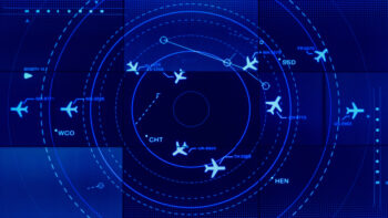 Simulation screen showing various flights for transportation and passengers.