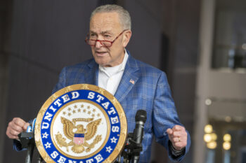 (NEW) Senator Schumer's Remarks After Democrats Keep Control Of Senate. November 13, 2022, New York, USA: Senate Majority Leader, U.S. Senator Chuck Schumer (D-NY) speaks to press after democrats keep control of senate on November 13, 2022 in New York City.  Senator Schumer called the midterm elections "a victory and a vindication" for Democrats after the results of the Nevada U.S. Senate race handed control back to the party. The fate of the House was still uncertain as the GOP struggled to pull together a slim majority there.